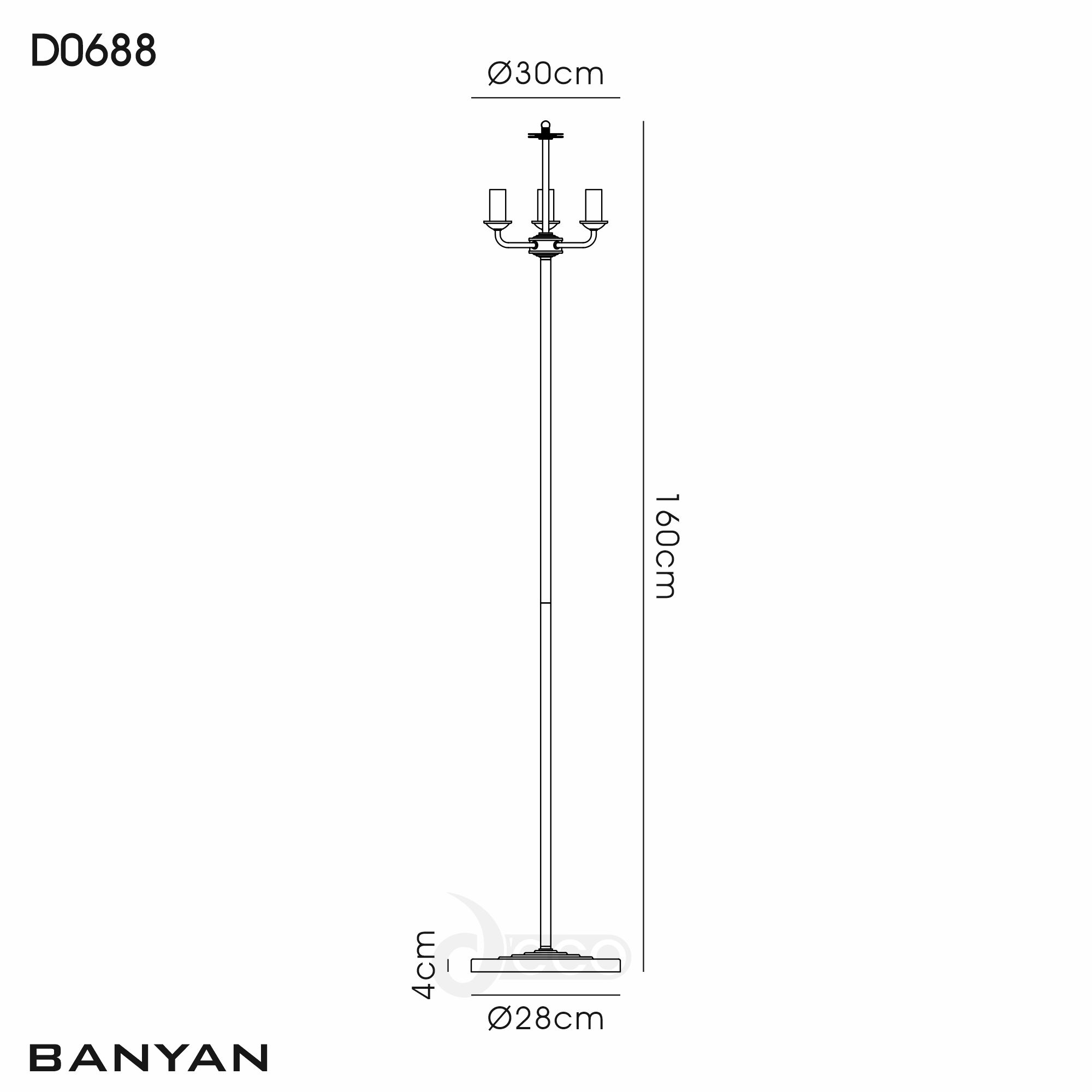D0688  Banyan Switched Floor Lamp 3 Light
